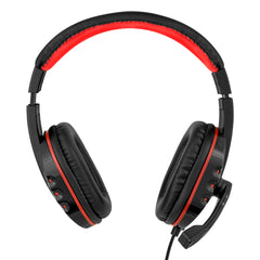 Audífonos diadema gamer Grean Leaf alámbricos con micrófono ajustable, negros