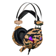 Audífonos gamer de diadema con micrófono estilo militar