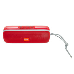 Bocina portátil de 6 W RMS reproduce USB y micro SD, rojo