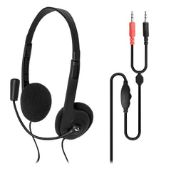 Audífonos acojinados para computadora con micrófono negro