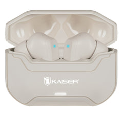 Audífonos inalámbricos TWS Bluetooth hasta 28 hrs con ecualizador IPX4 beige