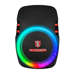 Bafle recargable 15”  25 000 W PMPO con micrófono alámbrico y tripie