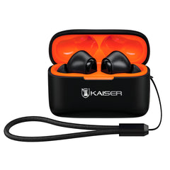 Audífonos True Wireless Bluetooth® acabado rubber con sujetador, negro
