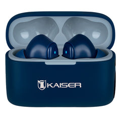 Audífonos True Wireless Bluetooth® acabado rubber con sujetador, azul