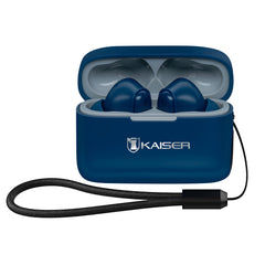 Audífonos True Wireless Bluetooth® acabado rubber con sujetador, azul