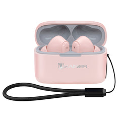 Audífonos True Wireless Bluetooth® acabado rubber con sujetador, rosa