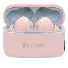 Audífonos True Wireless Bluetooth® acabado rubber con sujetador, rosa