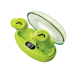 Audífonos True Wireless Bluetooth 5.3, verde con tapa transparente