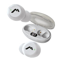 Audífonos True Wireless Bluetooth, blanco con tapa transparente