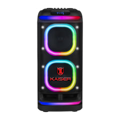 Bafle one body recargable 2x8” de 28,000 W PMPO con micrófono Bluetooth®