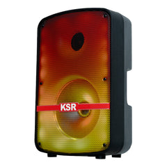 Bafle profesional 8” 10,000 W PMPO, micrófono alámbrico, asa roja