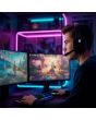 Audífonos diadema gamer alámbricos con micrófono ajustable, negros