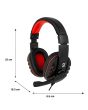 Audífonos diadema gamer alámbricos con micrófono ajustable, negros