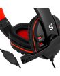 Audífonos diadema gamer alámbricos con micrófono ajustable, negros