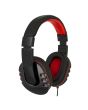 Audífonos diadema gamer alámbricos con micrófono ajustable, negros