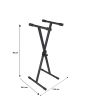 Stand ajustable metálico de acero para teclado negro