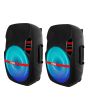 Sistema de audio doble 15” 25,000 W PMPO recargable