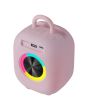 Bocina portátil recargable 15W RMS con reproductor FM rosa