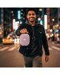 Bocina portátil recargable 15W RMS con reproductor FM rosa