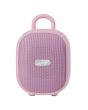 Bocina portátil recargable 15W RMS con reproductor FM rosa