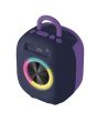 Bocina portátil recargable 15W RMS con reproductor FM morado