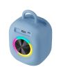 Bocina portátil recargable 15W RMS con reproductor FM azul