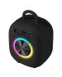 Bocina portátil recargable 15W RMS con reproductor FM negro