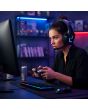 Diadema gamer con luz led con micrófono ajustable - negro