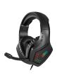 Diadema gamer con luz led con micrófono ajustable - negro