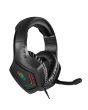 Diadema gamer con luz led con micrófono ajustable - negro