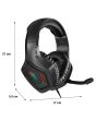 Diadema gamer con luz led con micrófono ajustable - negro