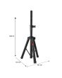 Tripié profesional de acero para bafle 35 kg, negro