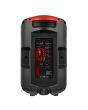 Bafle de 8" 15,000 W PMPO con micrófono alámbrico, asa roja