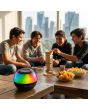 Bocina 2" Bluetooth® recargable 5 W RMS luz multicolor, negro