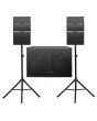 Sistema de audio de 1,000 W RMS con Satélites 4x4” Subwoofer 2x12”