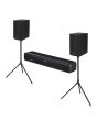 Barra de sonido 120W RMS Bluetooth® con 2 subwoofer y tripié Inalámbrico
