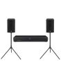 Barra de sonido 120W RMS Bluetooth® con 2 subwoofer y tripié Inalámbrico