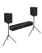 Barra de sonido 120W RMS Bluetooth® con 2 subwoofer y tripié Inalámbrico