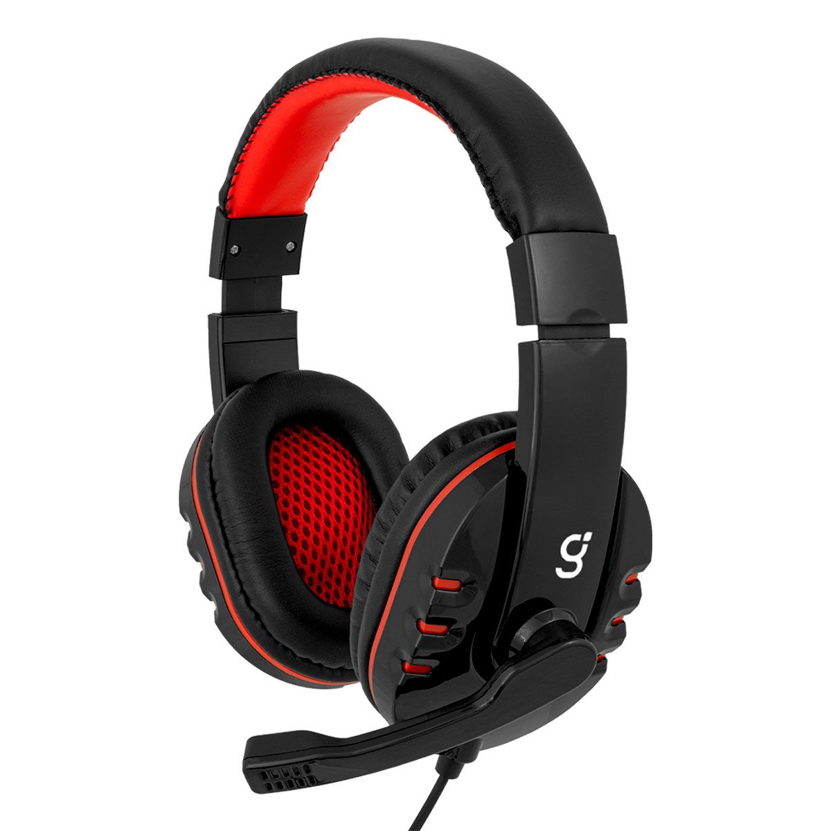 Audífonos diadema gamer alámbricos con micrófono ajustable, negros