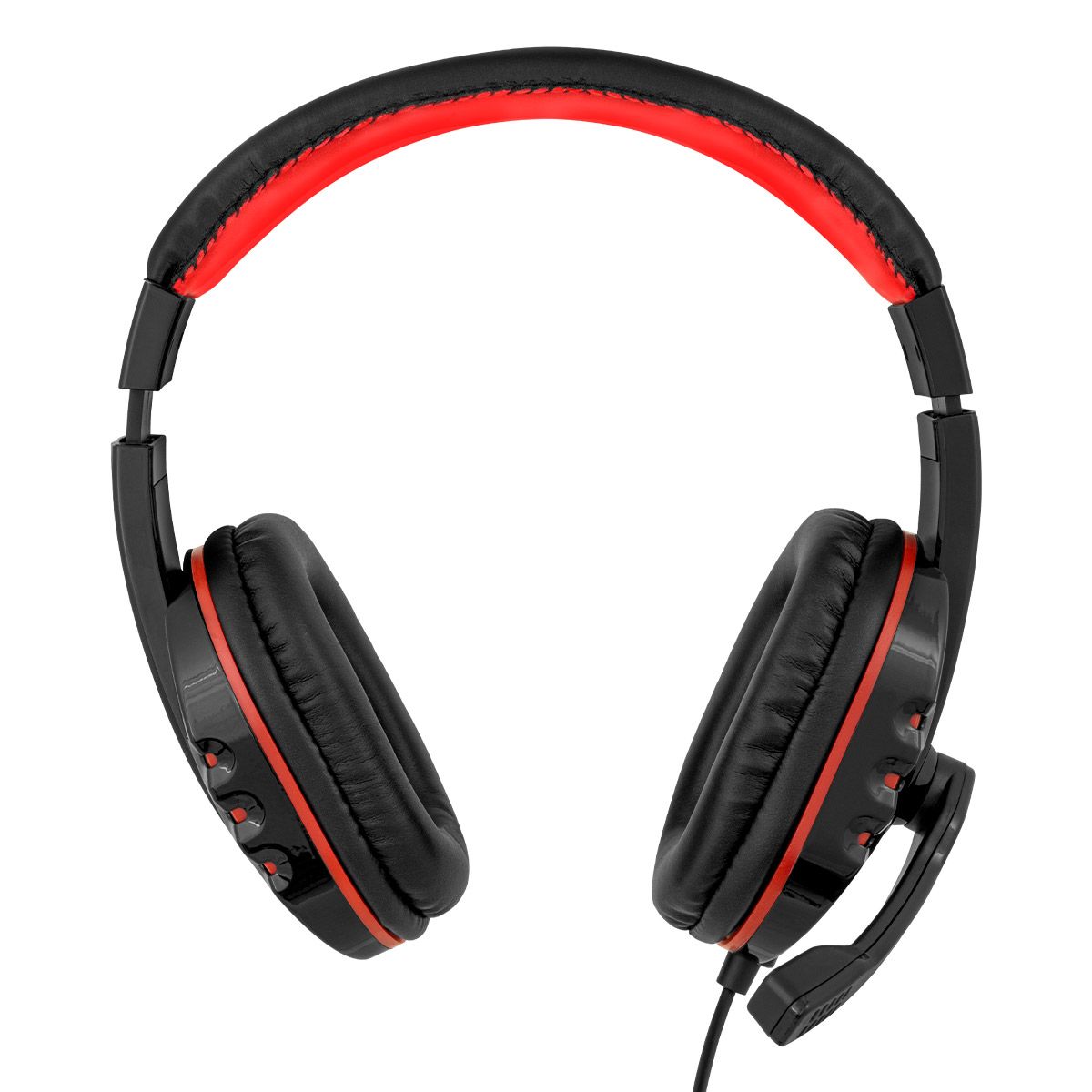 Audífonos diadema gamer alámbricos con micrófono ajustable, negros