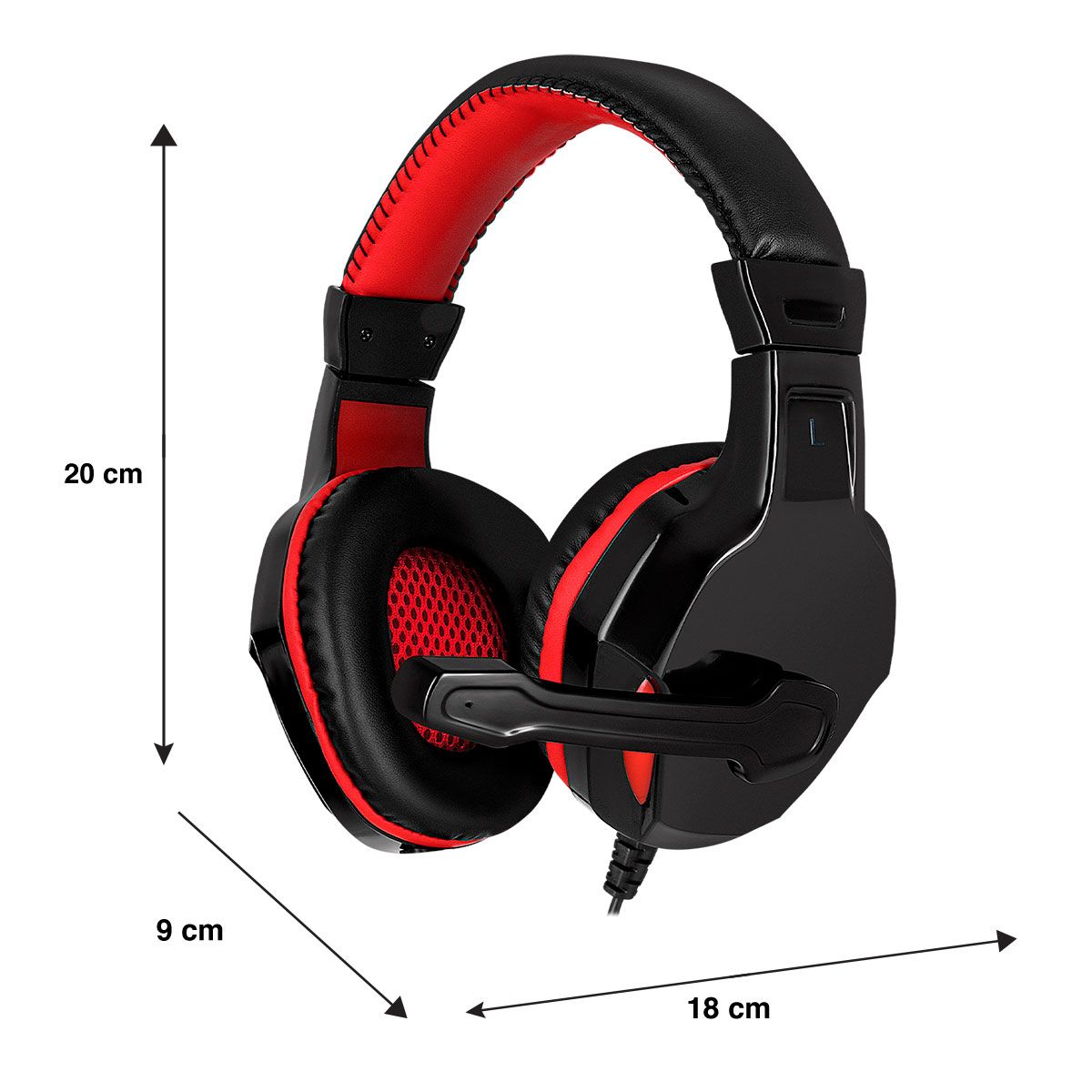Diadema multimedia tipo gamer alámbrico sonido HI-FI