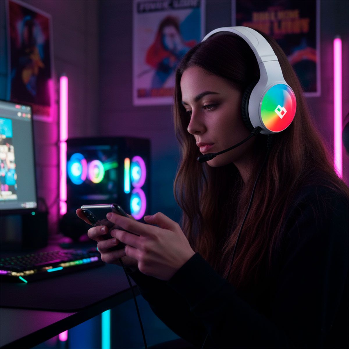 Diadema Gamer con luz LED