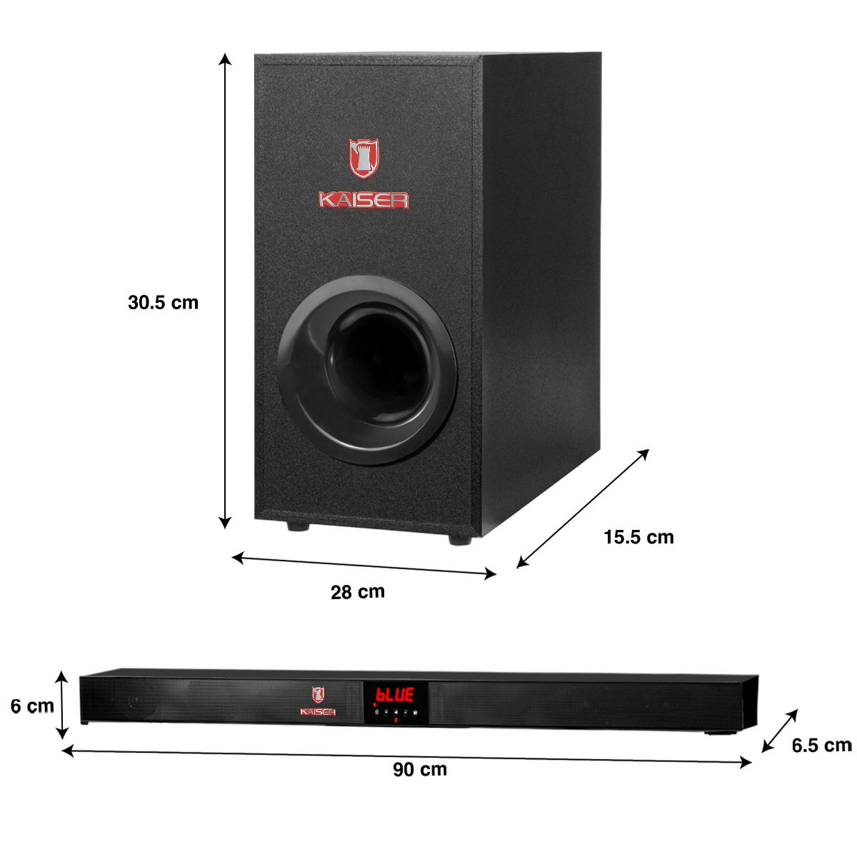 Barra de sonido Bluetooth®  2.1 canales 40 W RMS con subwoofer y control remoto