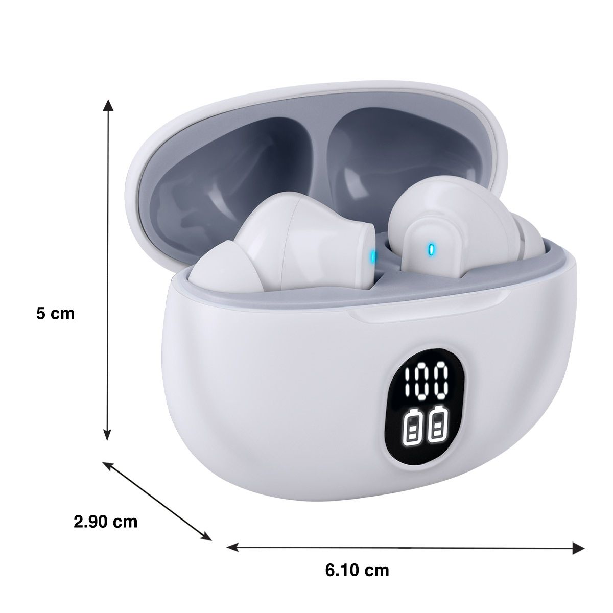 Audífonos True Wireless con display de carga - Blancos