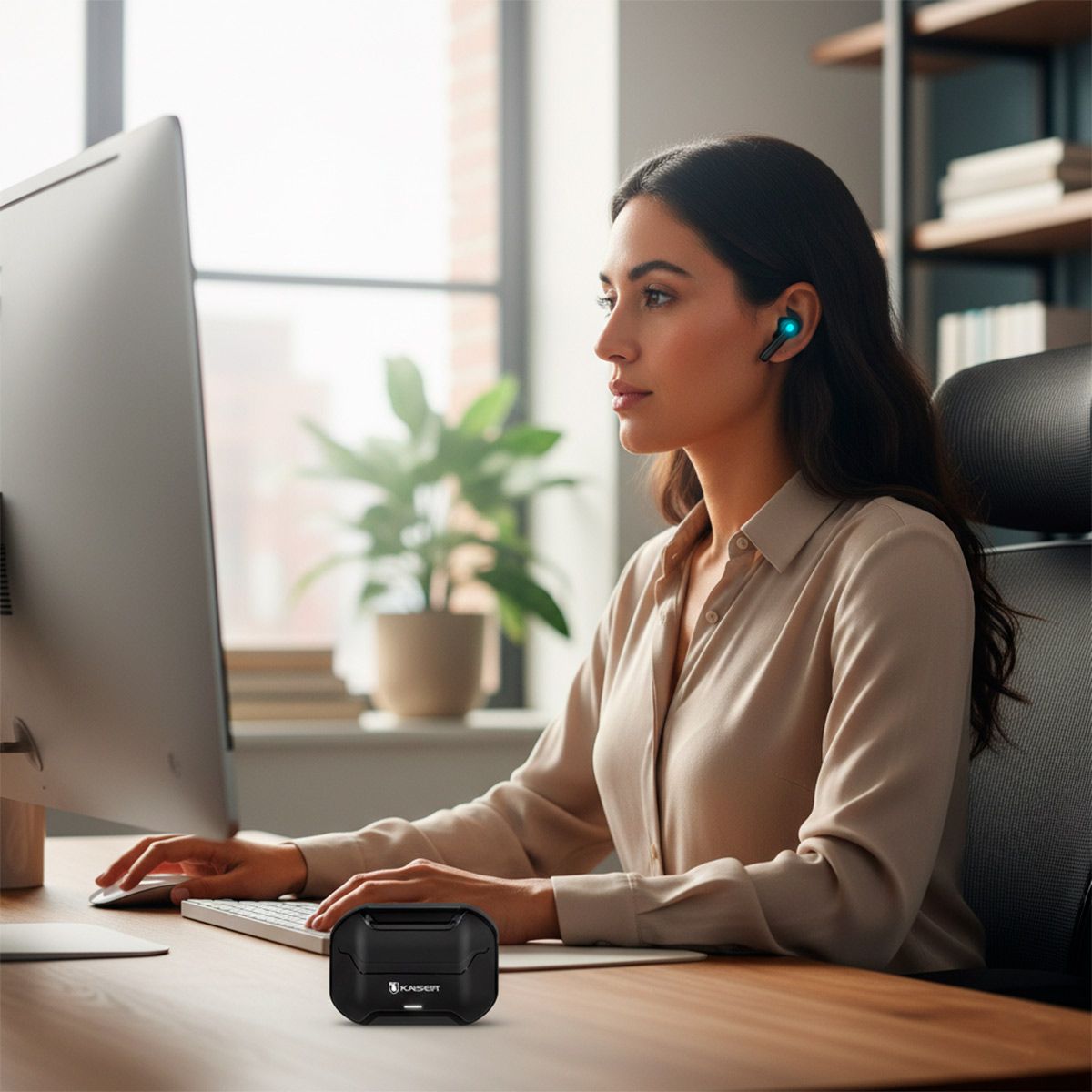 Audífonos inalámbricos TWS Bluetooth hasta 28 hrs con ecualizador IPX4 negro