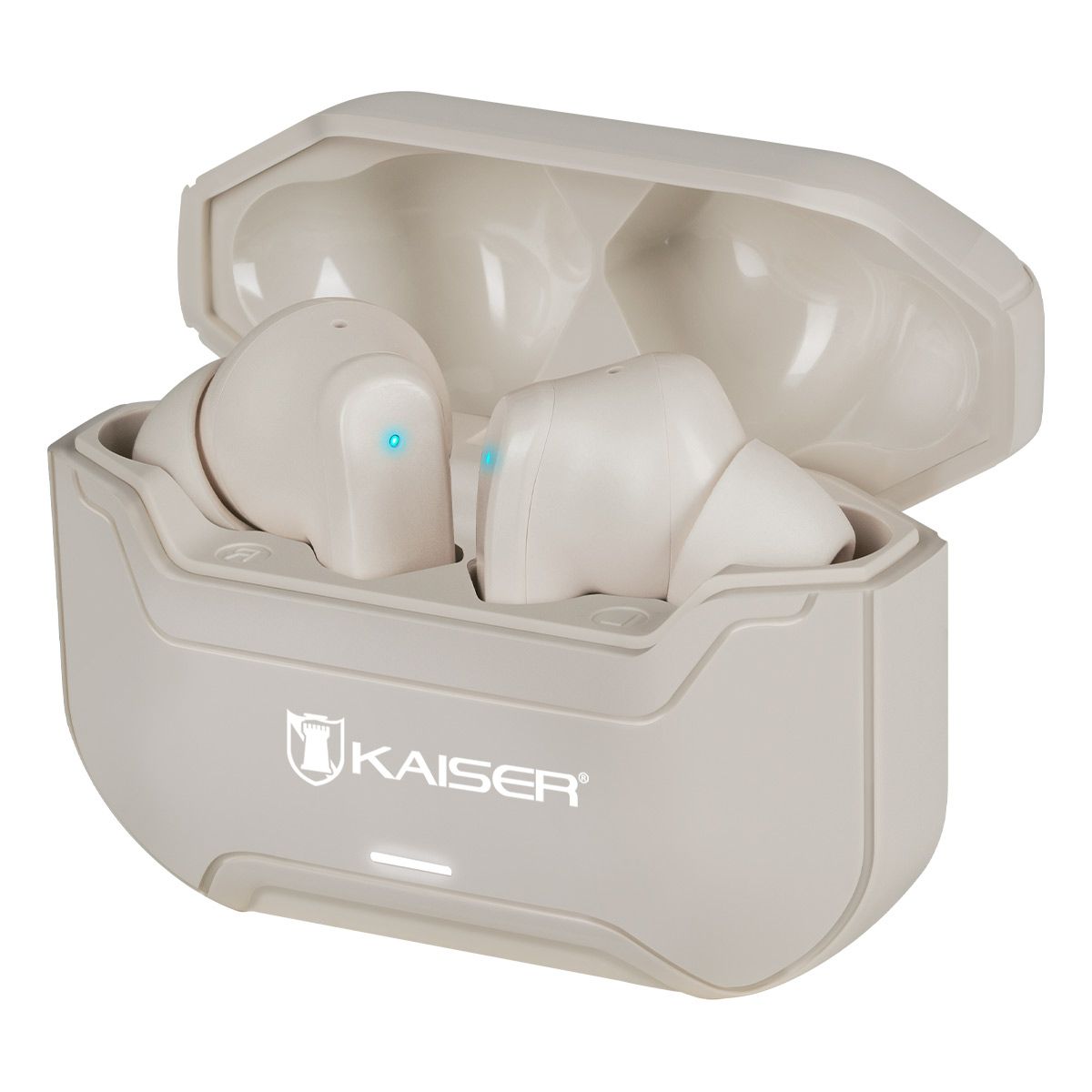 Audífonos inalámbricos TWS Bluetooth hasta 28 hrs con ecualizador IPX4 beige