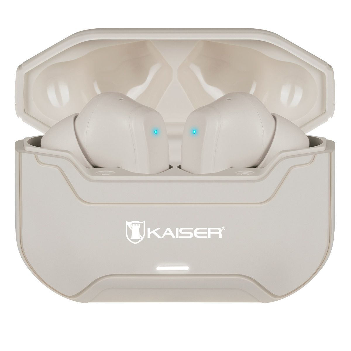 Audífonos inalámbricos TWS Bluetooth hasta 28 hrs con ecualizador IPX4 beige