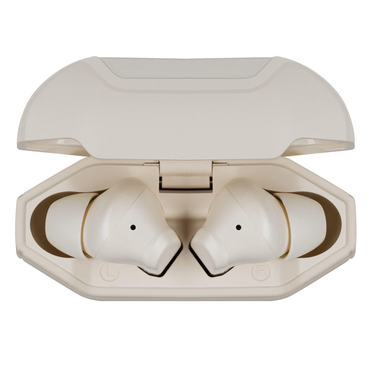 Audífonos inalámbricos TWS Bluetooth hasta 28 hrs con ecualizador IPX4 beige
