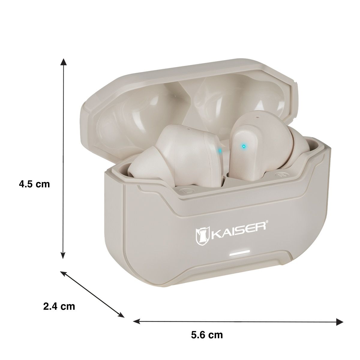 Audífonos inalámbricos TWS Bluetooth hasta 28 hrs con ecualizador IPX4 beige
