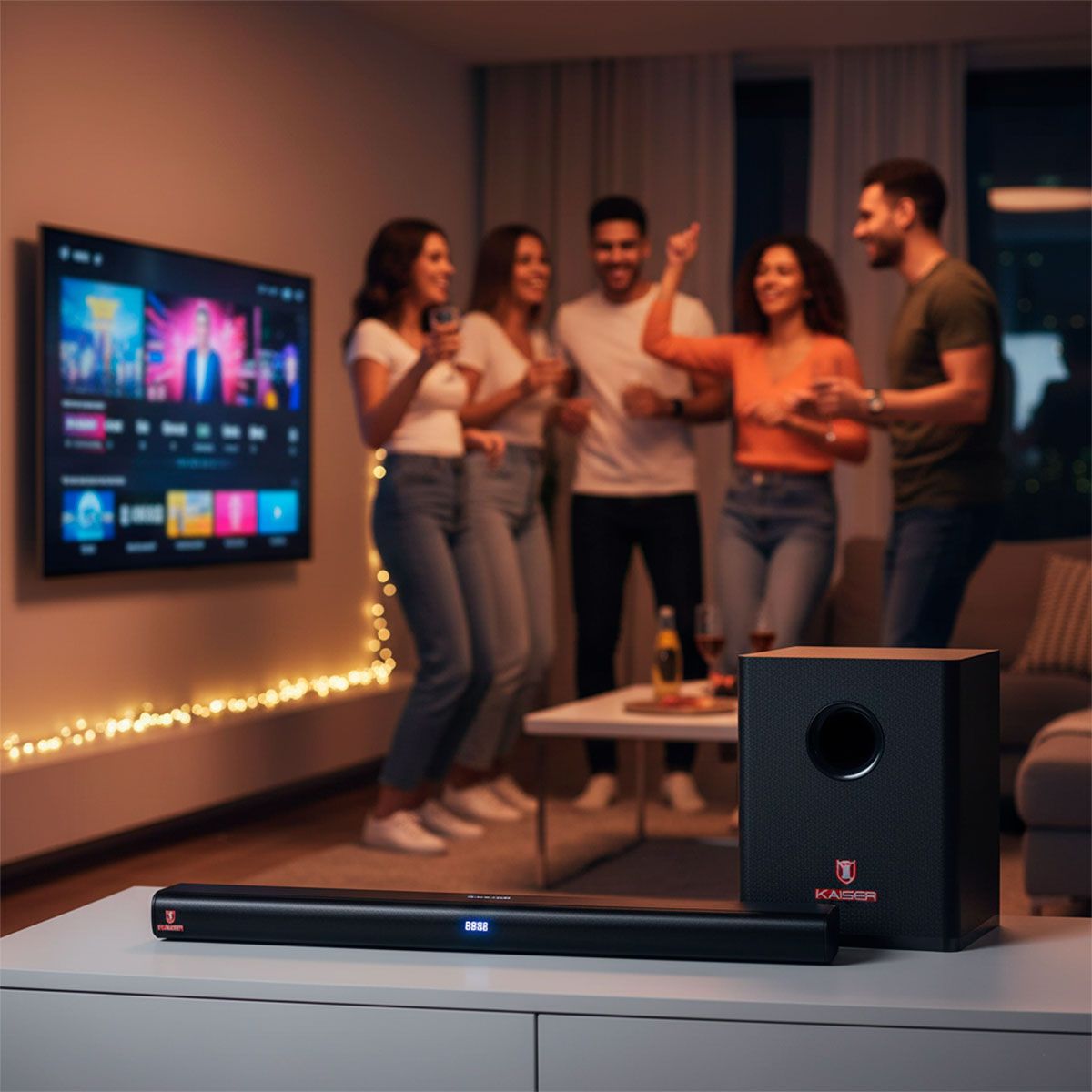 Barra de sonido 2,1 canales con Bluetooth® y subwoofer, negro